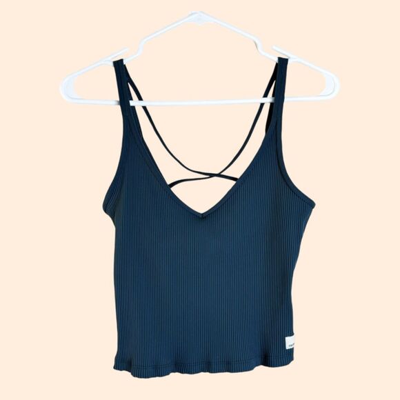 Vuori Tops - Vuori Dark Blue Strappy Tank Top